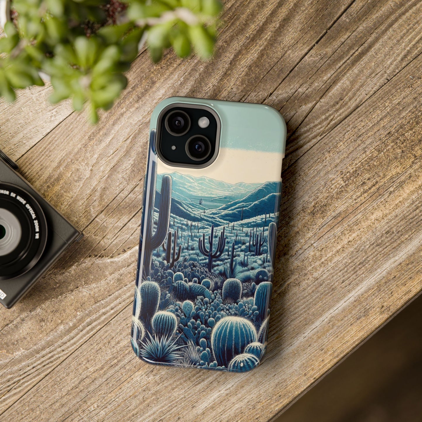 Desert Blues Cactus iPhone Case