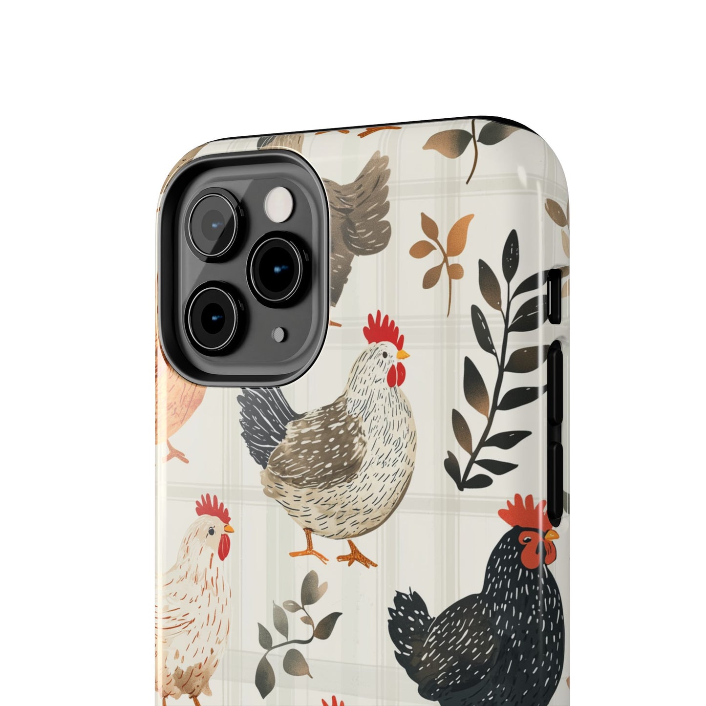 iPhone Case: Vintage Chicken & Leaves – Farmhouse Style Case