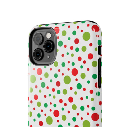 Red & Green Christmas Polka Dots – iPhone Case