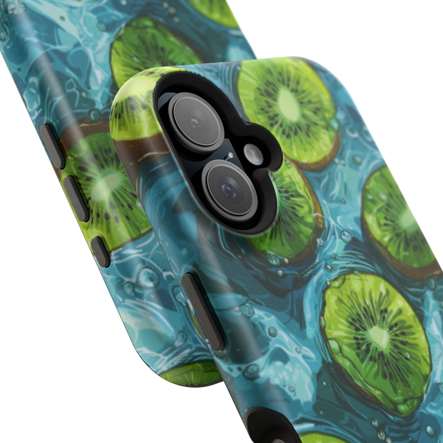 Tropical Kiwi Splash MagSafe iPhone Case – Tough Dual-Layer, Vibrant Summer Design