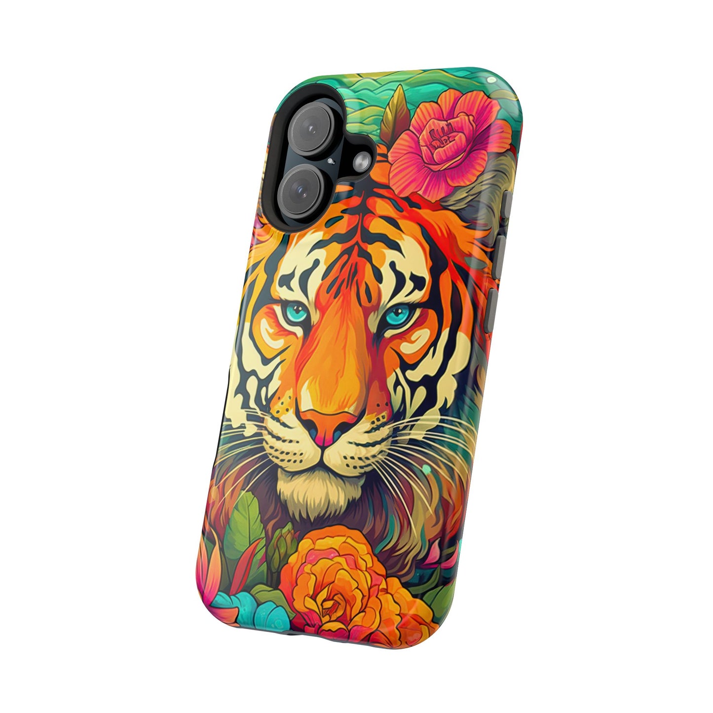 Fierce Rainbow Tiger Art - MagSafe iPhone Case