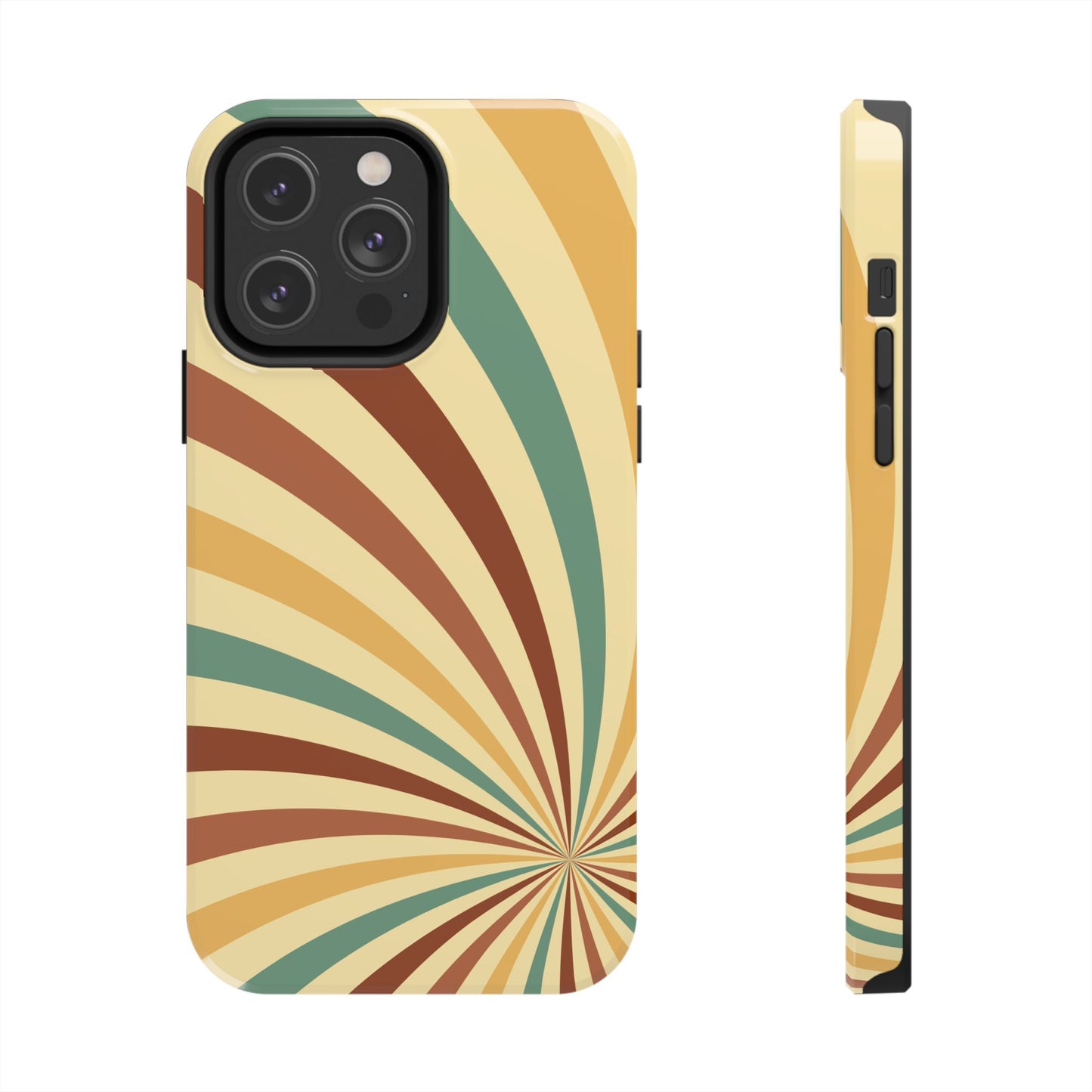 Earthy Retro Swirl iPhone Case – Dual-Layer Protection with 70s-Inspired Earth Tones