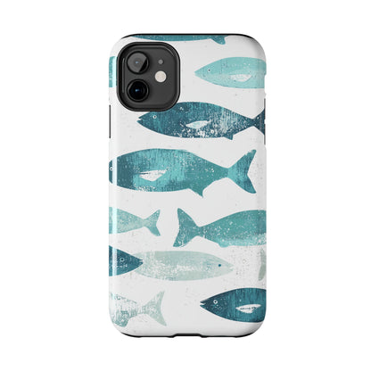 Vintage Blue Fish Print - iPhone Series Case