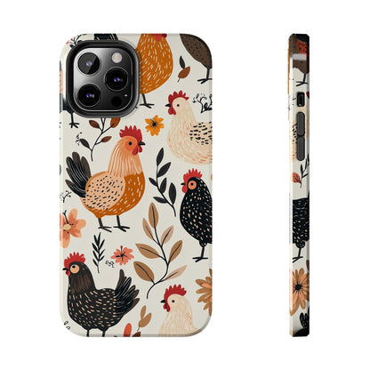 iPhone Case: Cluckin' Vintage – Chickens & Leaves