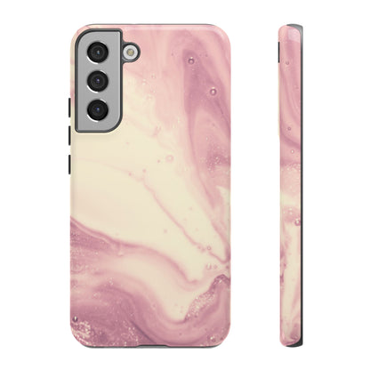 Blush Marble Glow – Samsung Galaxy Case with Rose Gold Swirl Design