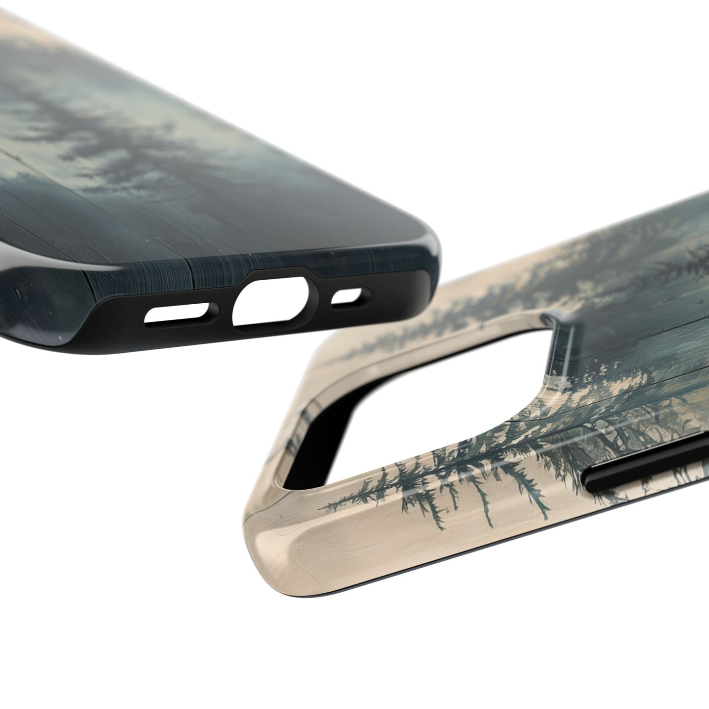 Misty Pine Forest Iphone Case - Nature-Inspired Wood Design Protective Cover