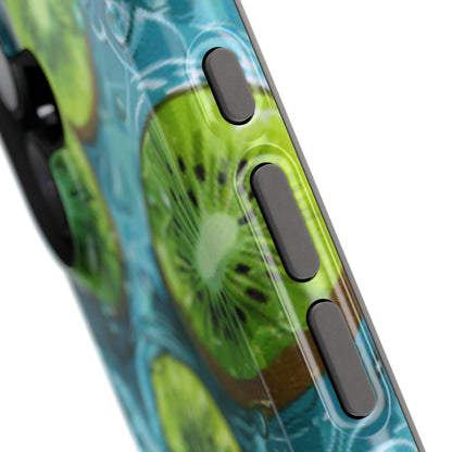 Tropical Kiwi Splash MagSafe iPhone Case – Tough Dual-Layer, Vibrant Summer Design