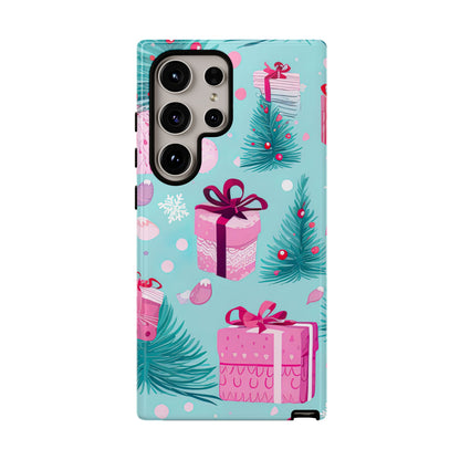 Festive Pink Christmas Gifts and Evergreen Samsung Galaxy Case – Holiday Theme, Protective Cover