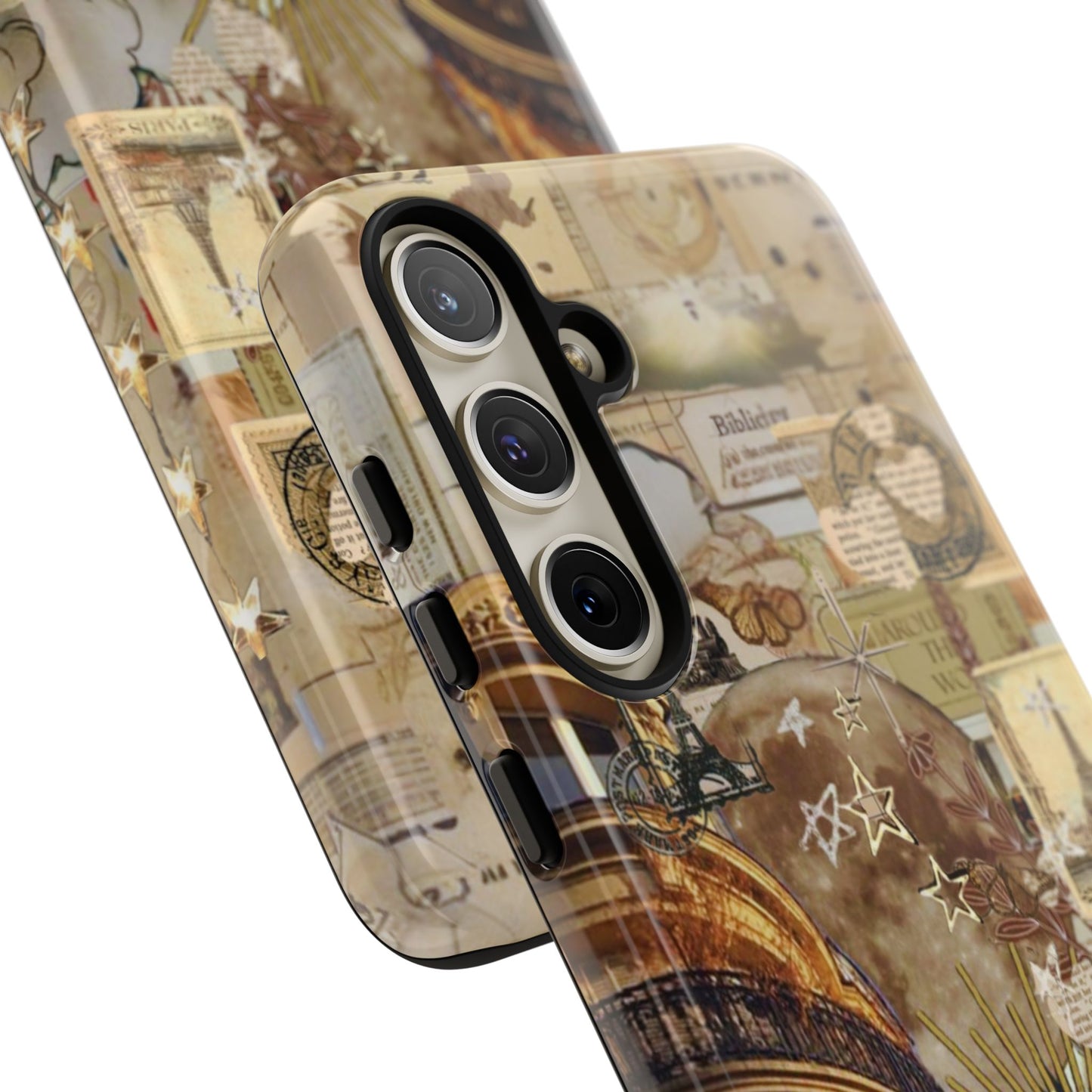 Parisian Dream Collage Samsung Galaxy Case – Dual-Layer Protection with Vintage French Aesthetic