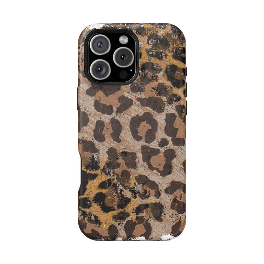 Vintage Distressed Leopard Print - MagSafe iPhone Series Case