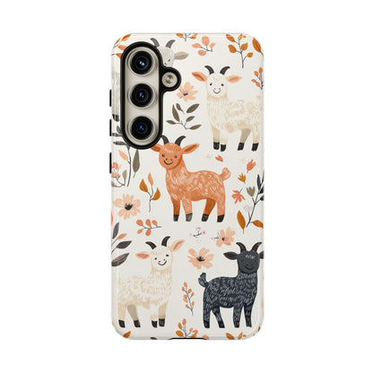 Samsung Galaxy Case: Smiley Goats & Dried Flowers – Vintage Charm