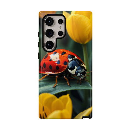 Samsung Galaxy Case: Vibrant Ladybug Amidst a Lush Yellow Flower Garden