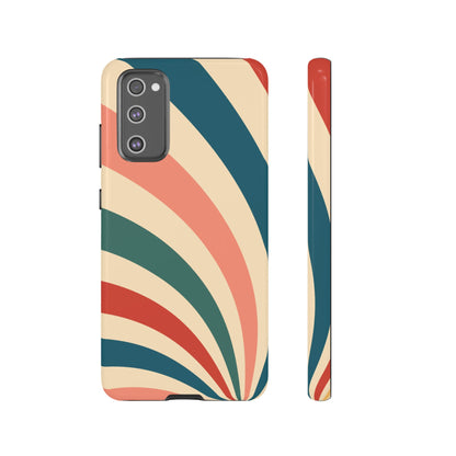 Retro Sunburst Swirl Samsung Galaxy Case – Dual-Layer Protection with Bold 70s Vibes