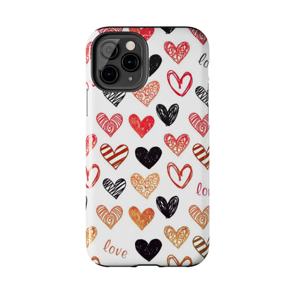 iPhone Case: Hand-Drawn Hearts & Love