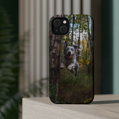 Happy Forest Dog MagSafe iPhone Case – Nature-Inspired Protective Cover