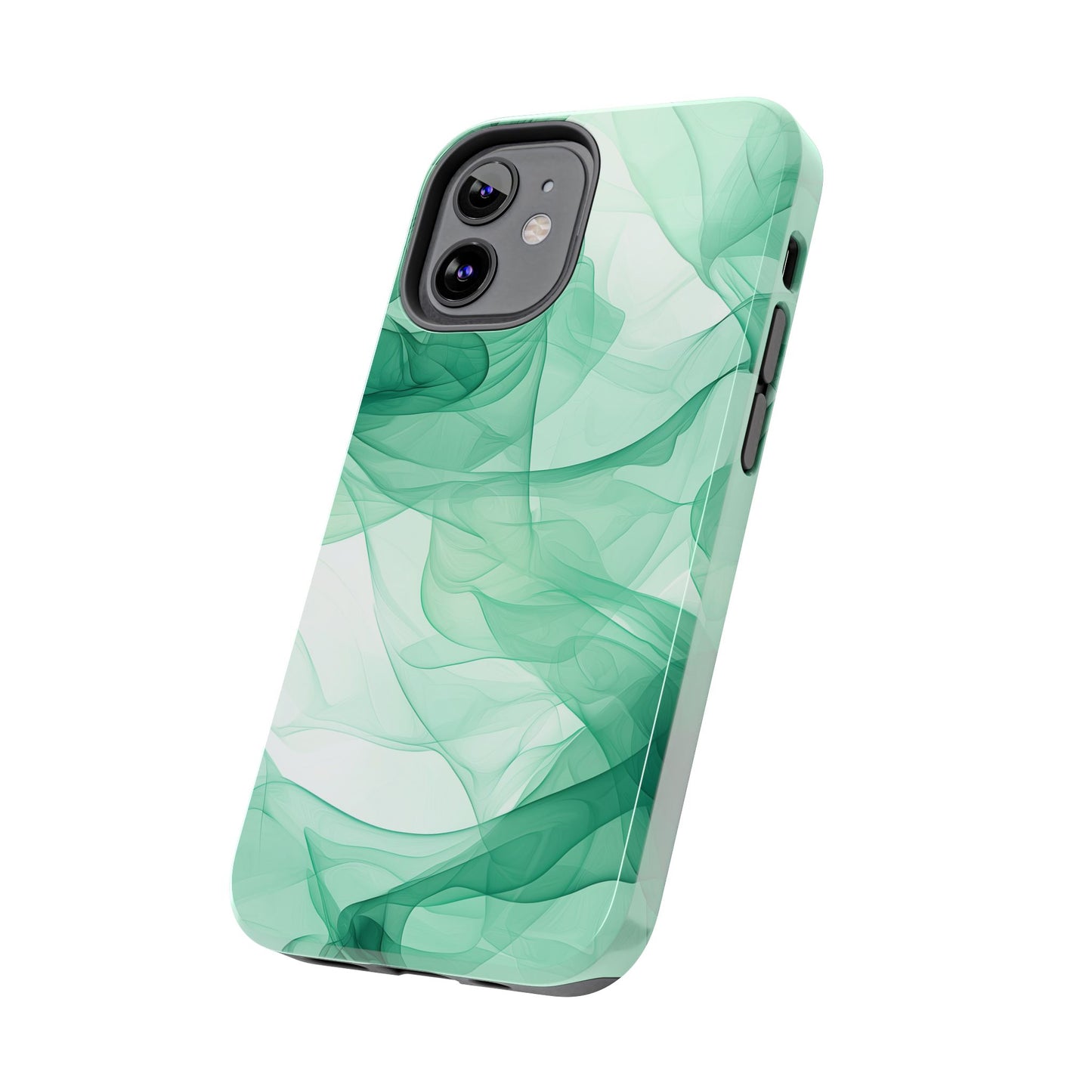 Translucent Flowing Green Fabric iPhone Case – Elegant Fluid Design - BOGO Cases