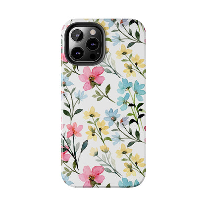 Watercolor Floral Bliss – iPhone Series Case with Pastel Flower Design