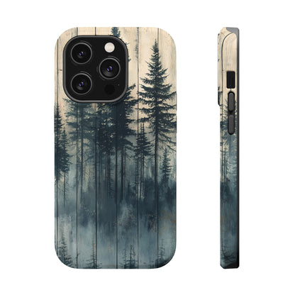 Misty Forest MagSafe iPhone Case - Rustic Nature-Inspired Protective Cover