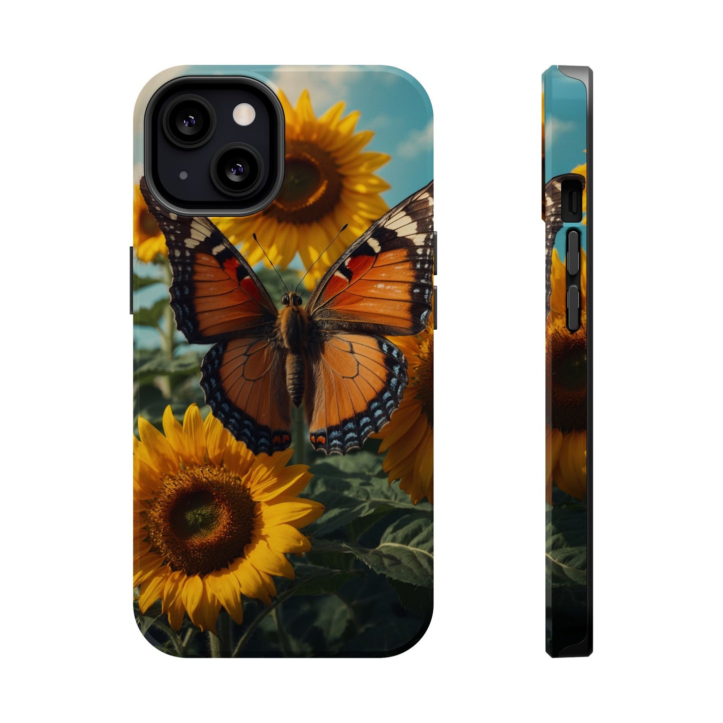 Vibrant Butterfly & Sunflower – MagSafe iPhone Case