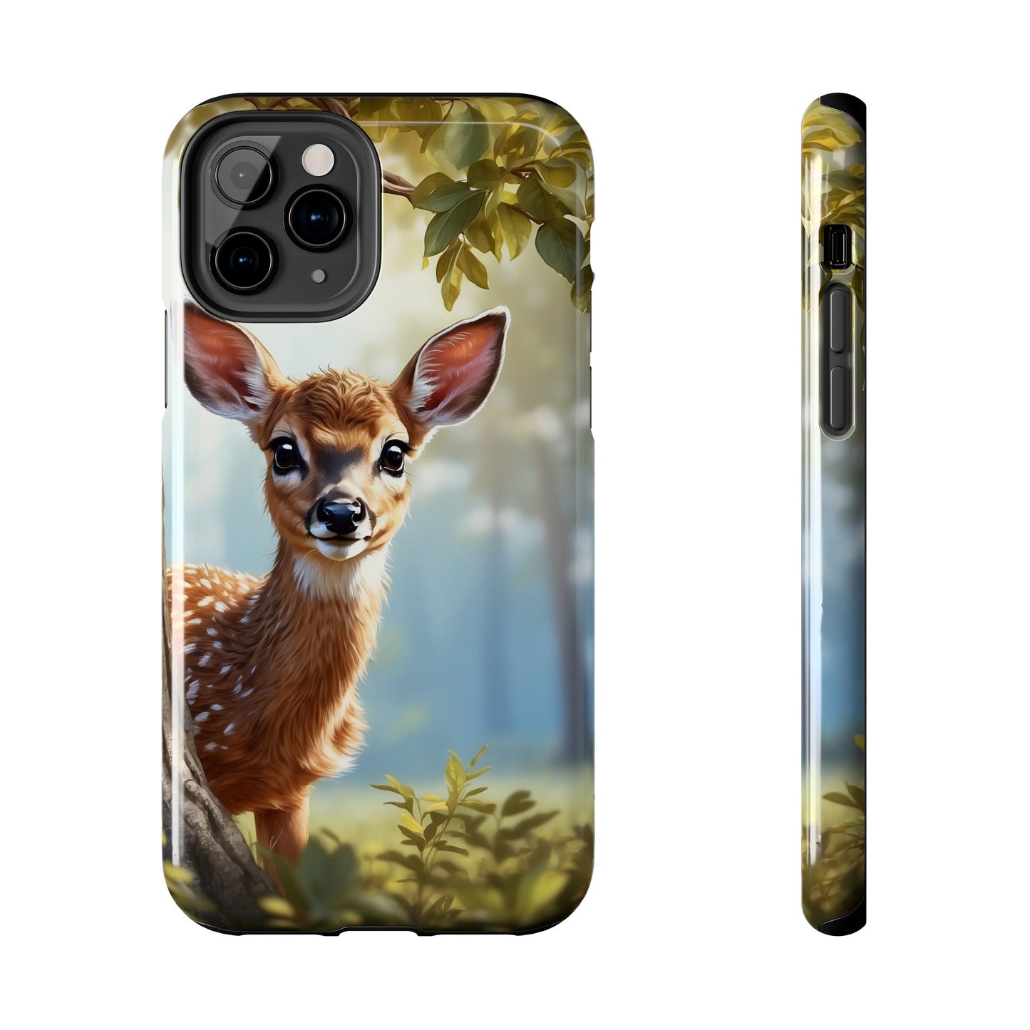 Whimsical Fawn in a Sunlit Forest iPhone Case