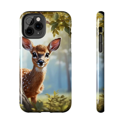 Whimsical Fawn in a Sunlit Forest iPhone Case