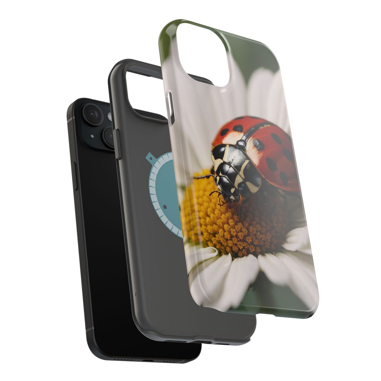 MagSafe iPhone Case: Ladybug on White Daisy