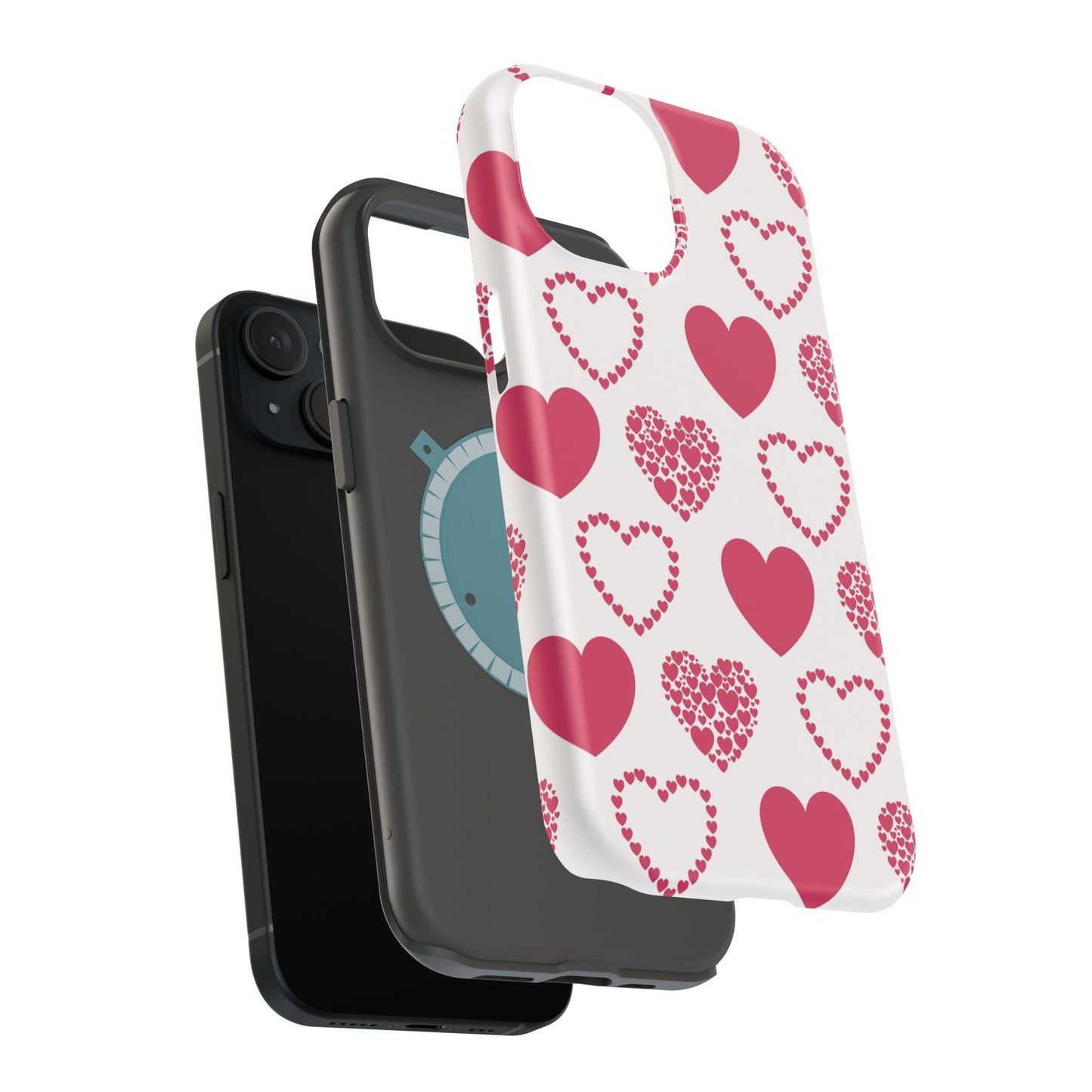 Clustered Pink Hearts MagSafe iPhone Case