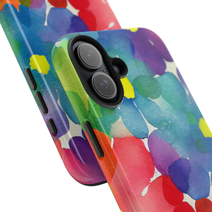 Rainbow Bloom Watercolor iPhone Case – Slim Design, Glossy Finish