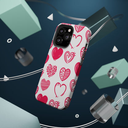 Funky Pink Hearts – MagSafe iPhone Case