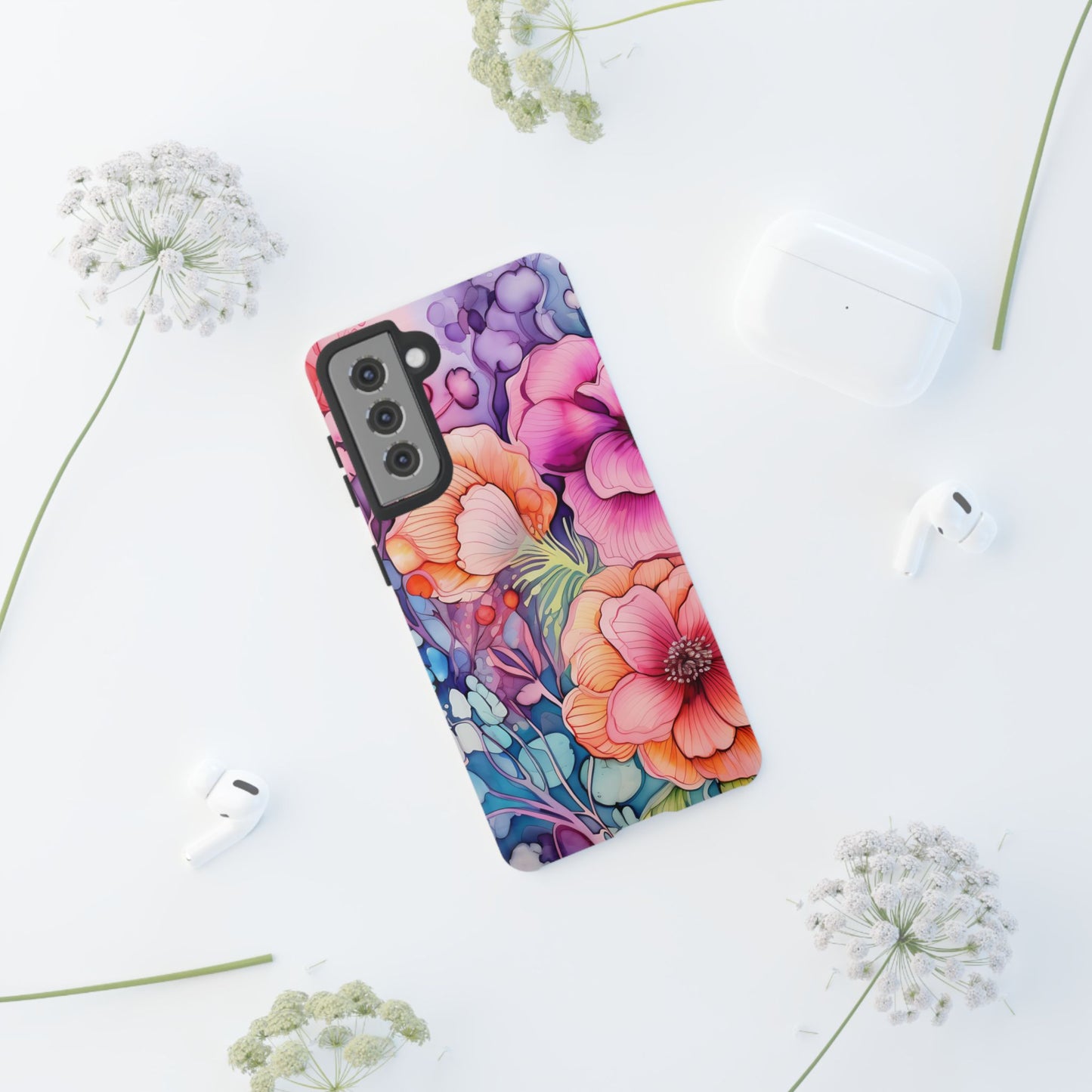 Bright Watercolor Floral Splash iPhone Series Case – Bold Artistic Design