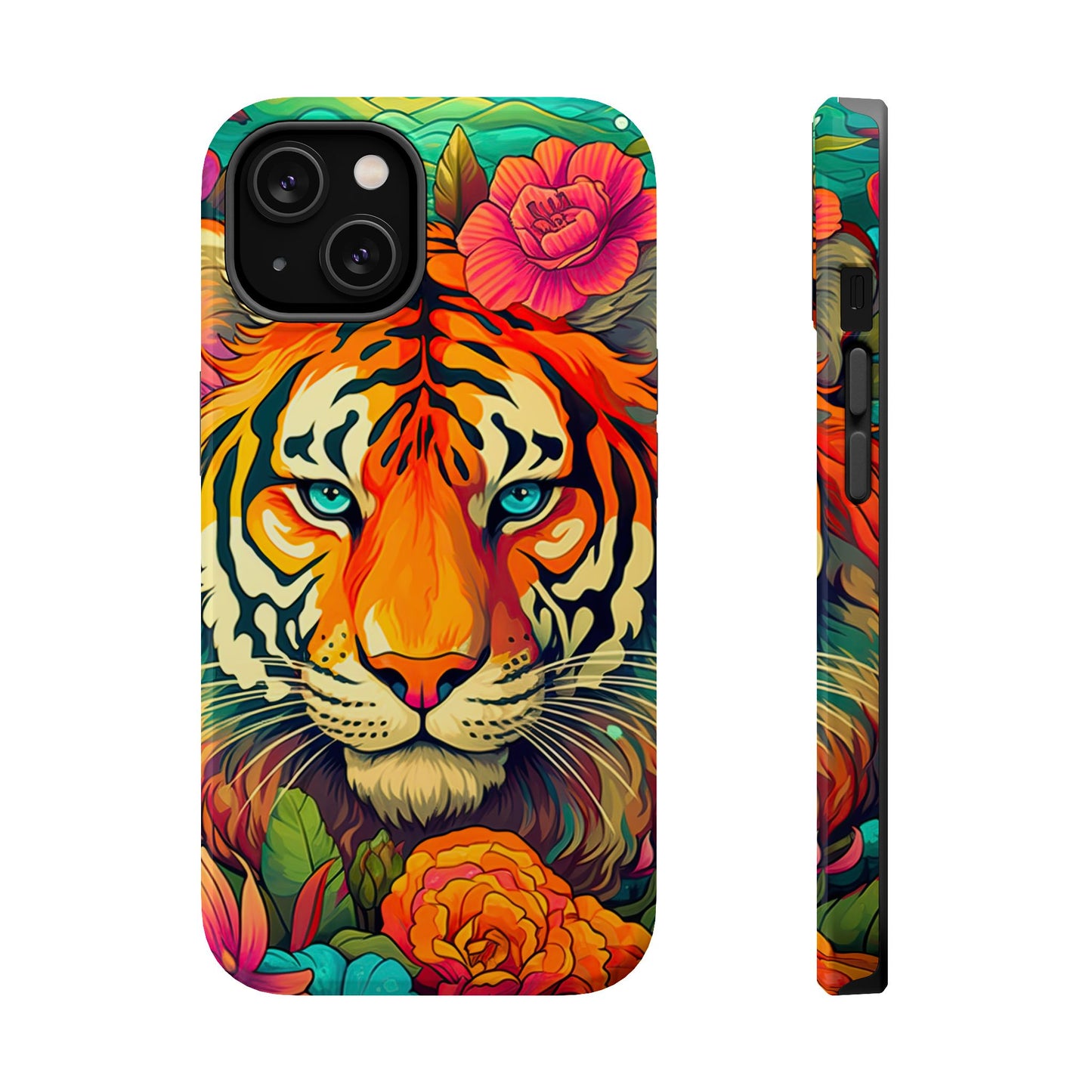 Fierce Rainbow Tiger Art - MagSafe iPhone Case