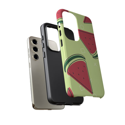 Watermelon Slice Samsung Galaxy Case – Fresh & Fun Design with Retro Geometric Pattern