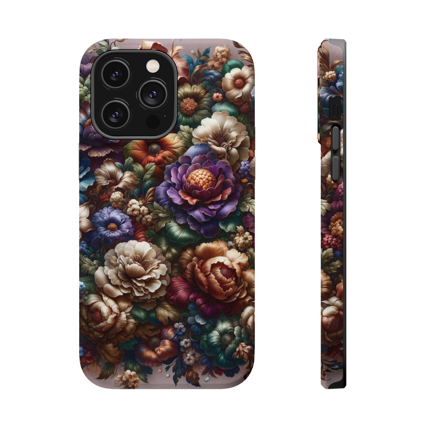 Floral Elegance MagSafe Compatible iPhone Case – Protective Dual-Layer Design with Vibrant Full-Wrap Print