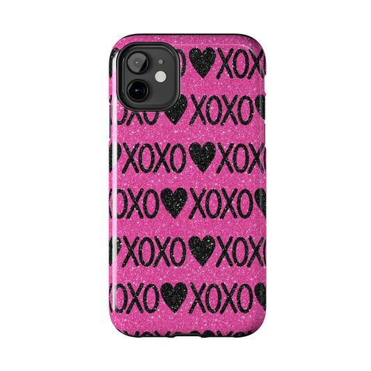 XOXO Glitter Hearts iPhone Case