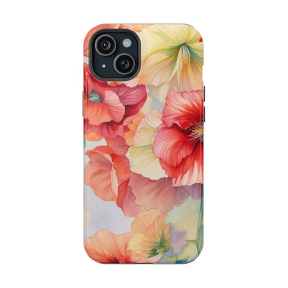 Gumamela Blush Pink Watercolor Floral – MagSafe Compatible iPhone Case