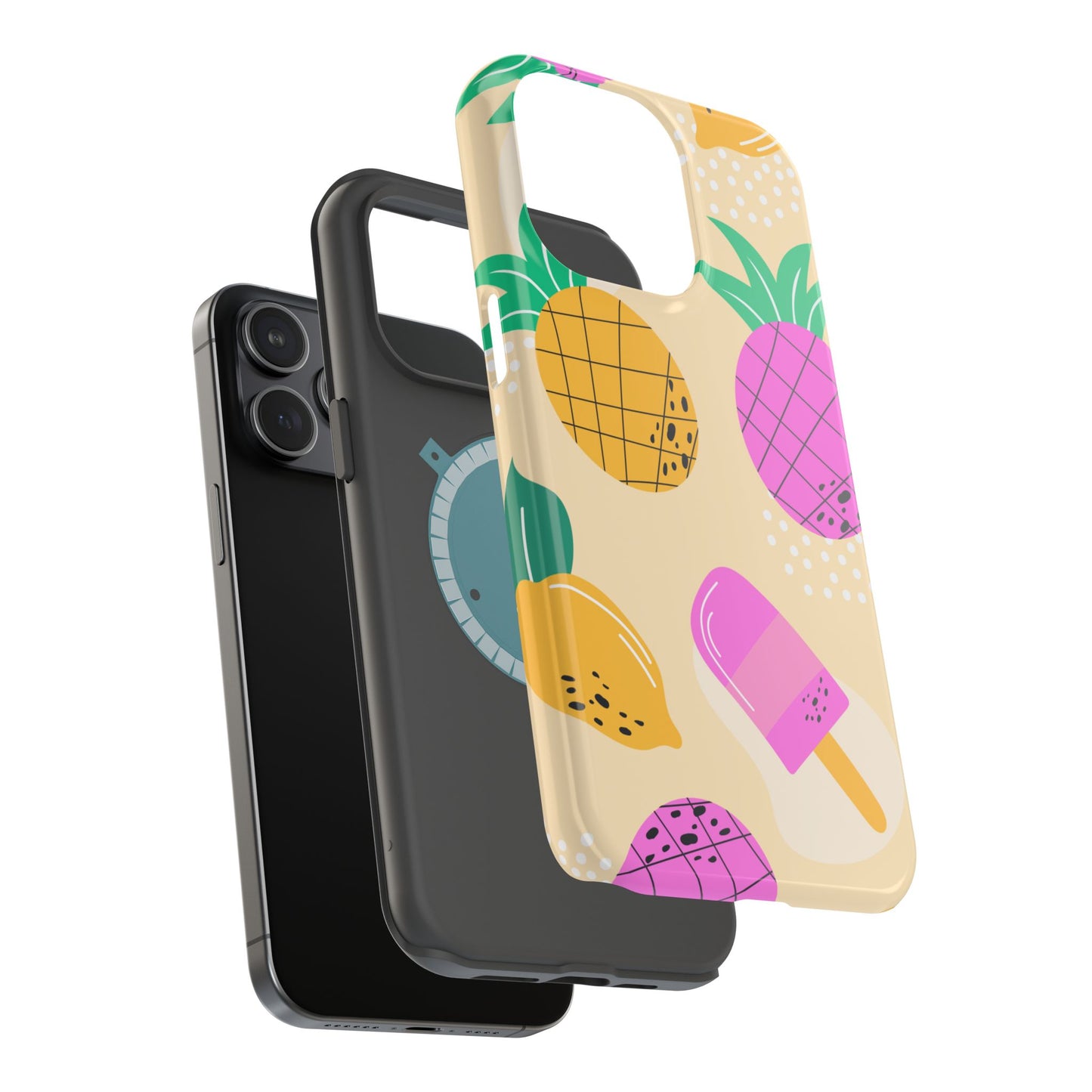 Tropical Pop MagSafe iPhone Case – Fun Pineapple & Lemon Design with Vibrant Summery Colors