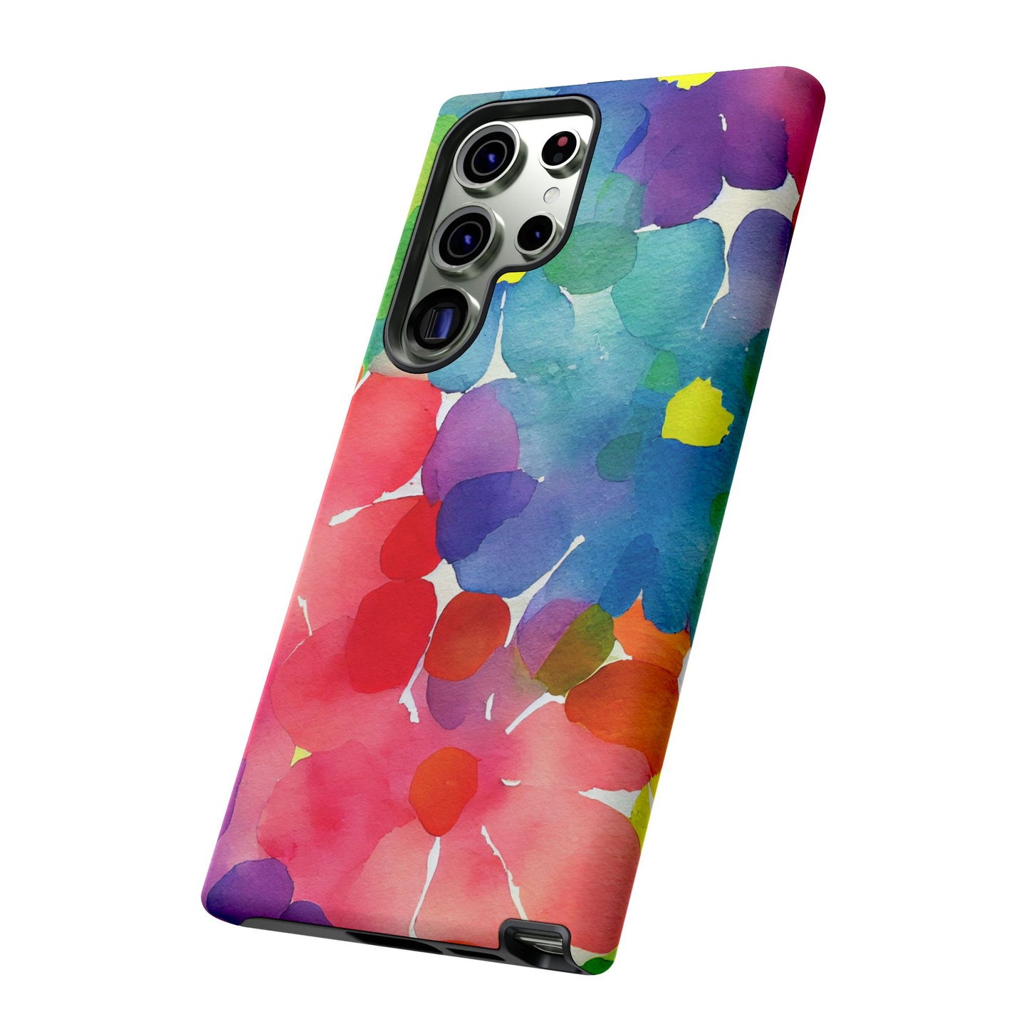 Rainbow Bloom Watercolor Samsung Galaxy Case – Slim Design, Glossy Finish