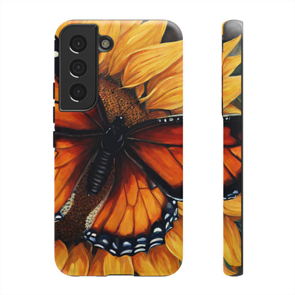 Monarch Butterfly & Sunflower Art – iPhone Case