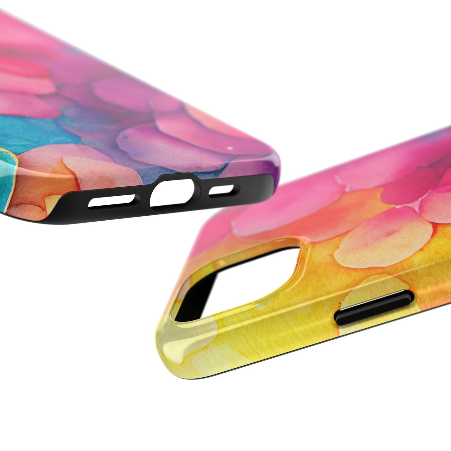 Sunset Petals Watercolor iPhone Case – Slim Design, Glossy Finish