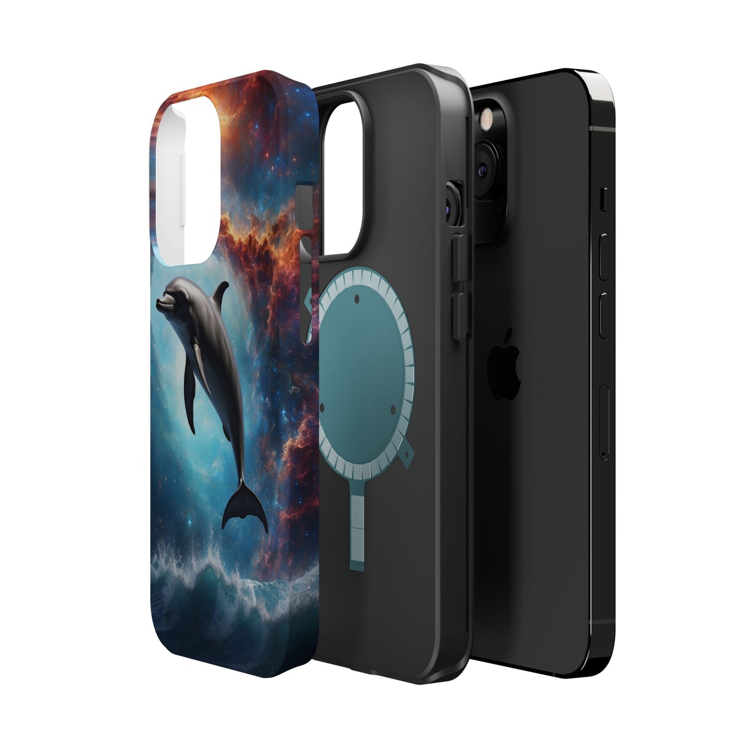 Cosmic Dolphin Space Vibes - MagSafe-Compatible Case