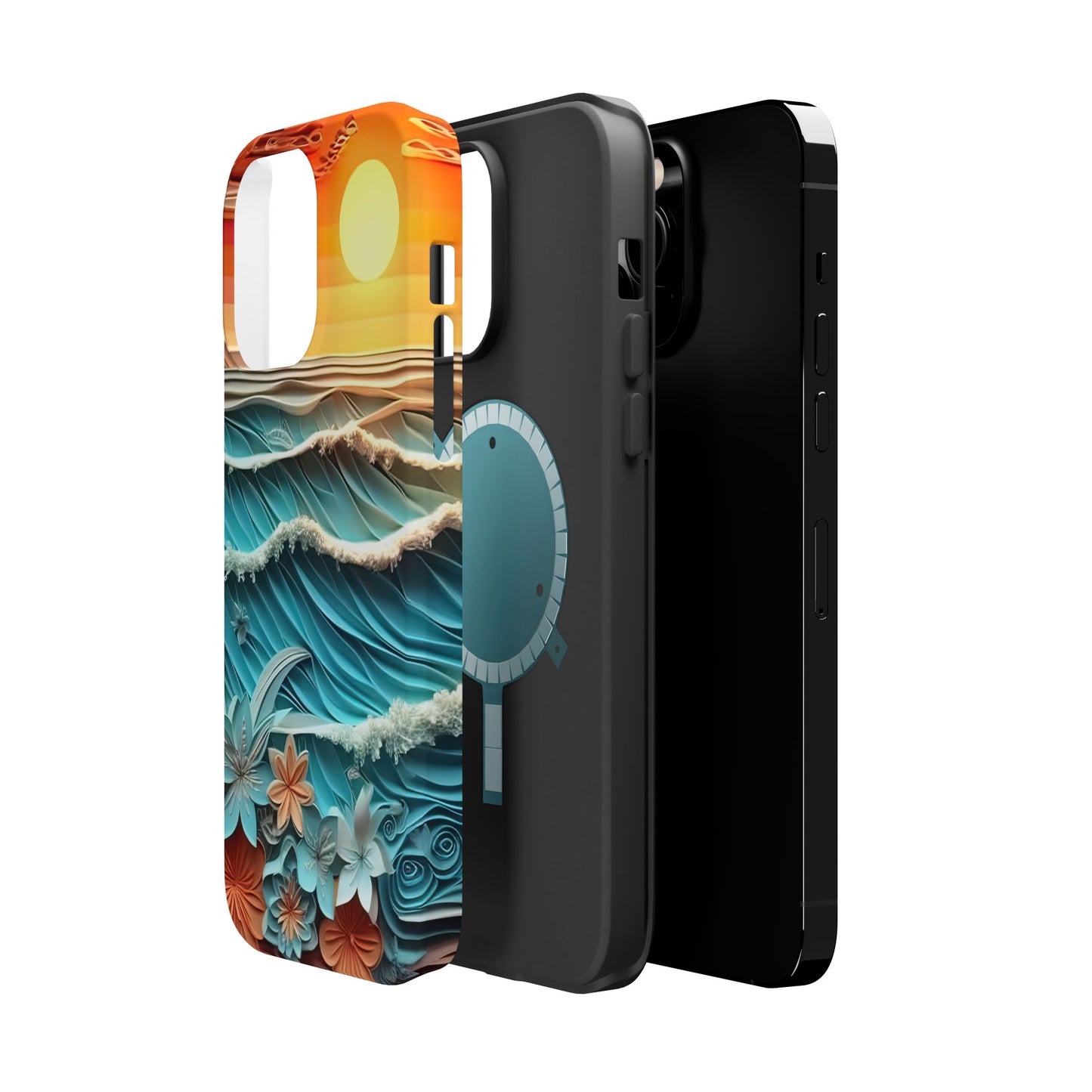 Tropical Sunset Paper Art Ocean – iPhone Series Case