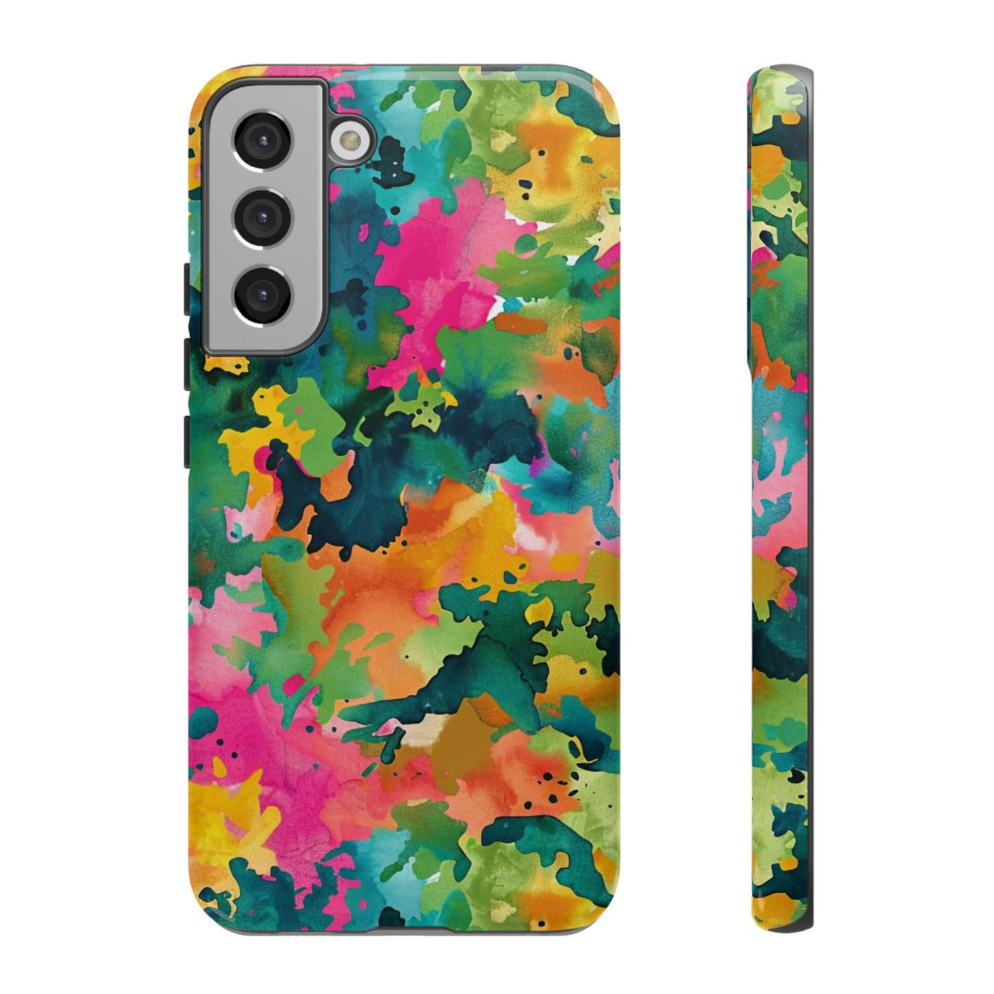 Vibrant Watercolor Splash Samsung Galaxy Case – Multicolor Abstract Artistic Design