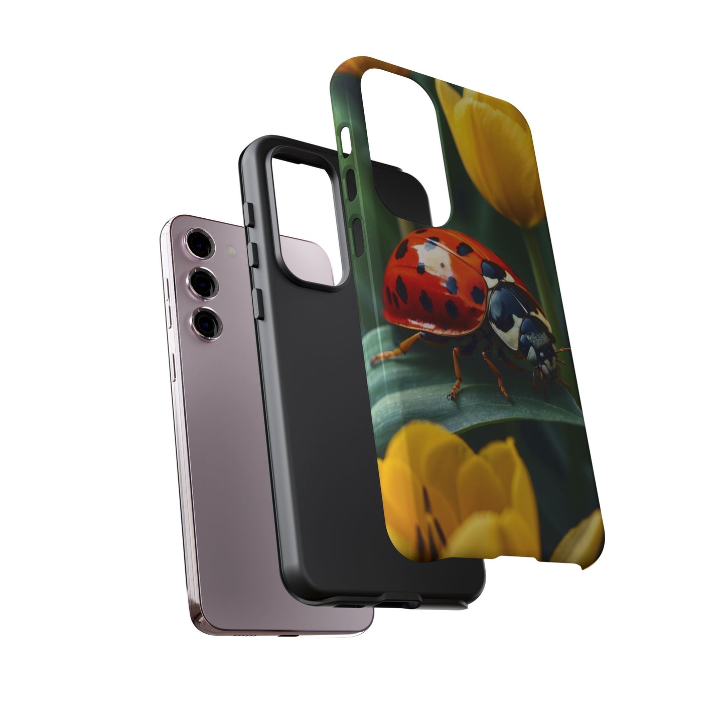 Samsung Galaxy Case: Vibrant Ladybug Amidst a Lush Yellow Flower Garden