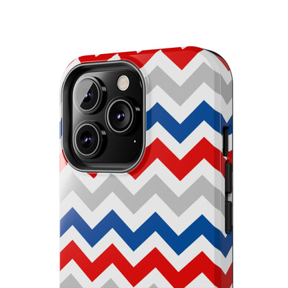 Patriotic Red, White & Blue Chevron – Geometric iPhone Case