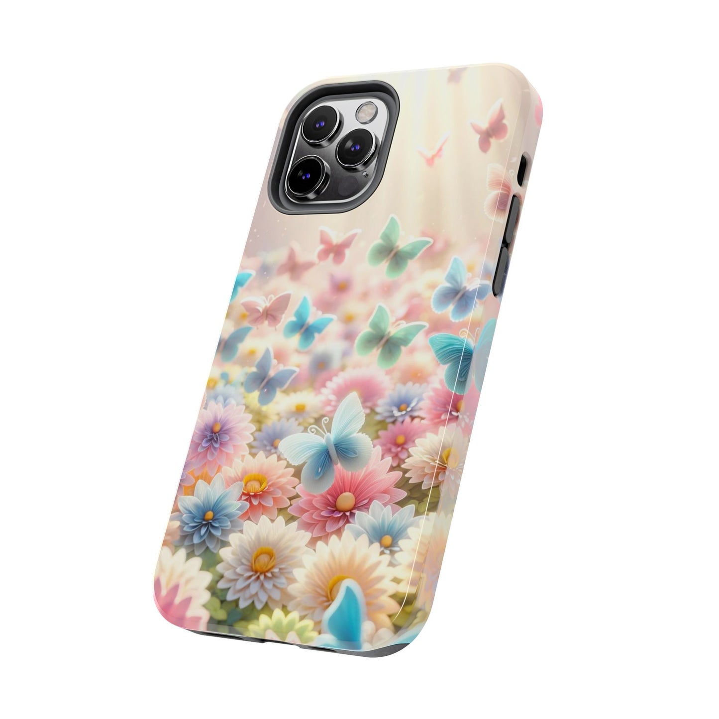 Butterfly Flower Garden - iPhone Case - Pastel Floral Protective Cover