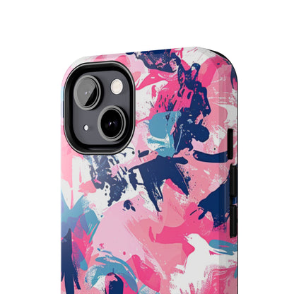 Vibrant Pink & Navy Abstract Splash – iPhone Case