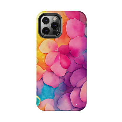 Sunset Petals Watercolor iPhone Case – Slim Design, Glossy Finish