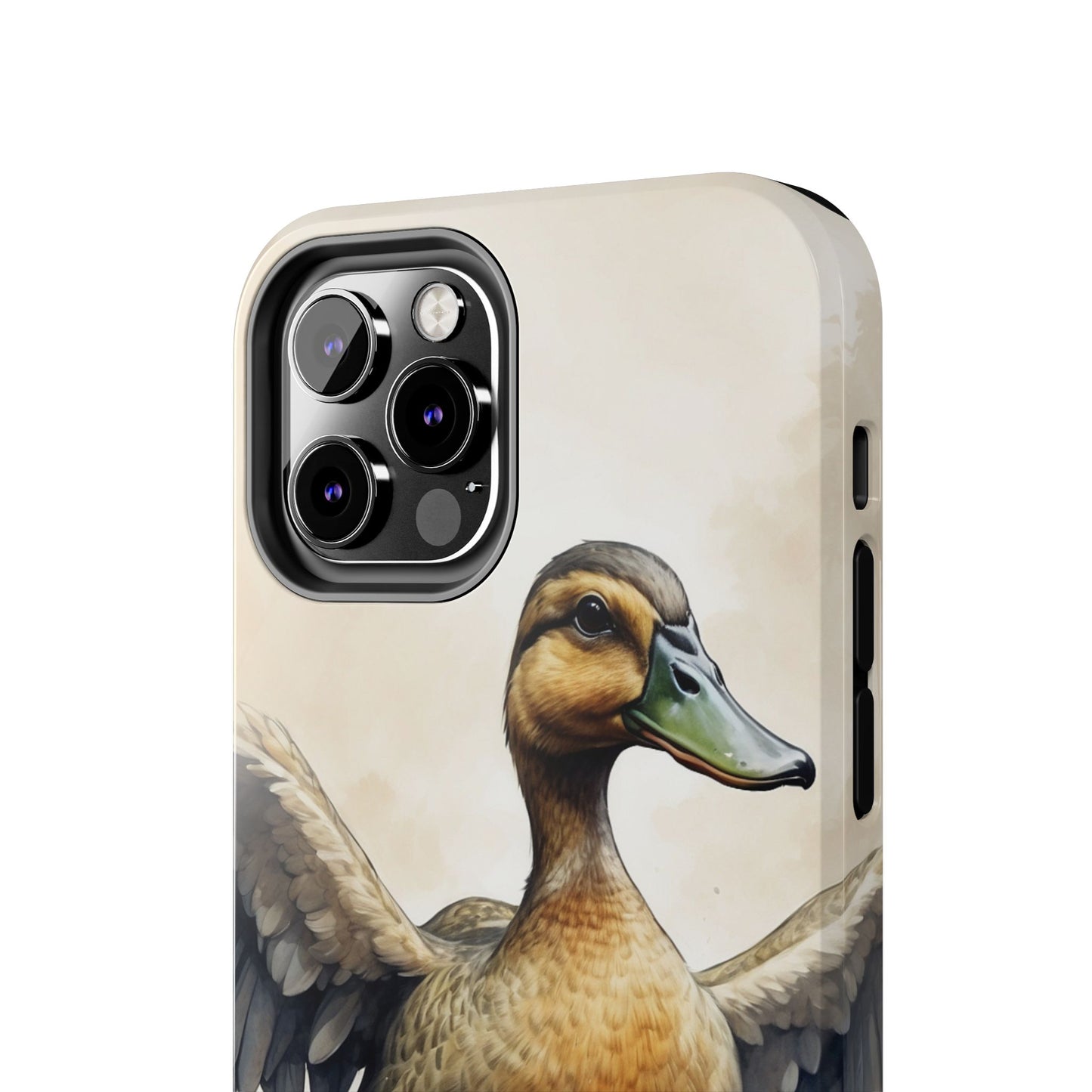 Graceful Duck in Watercolor Scene - iPhone Case