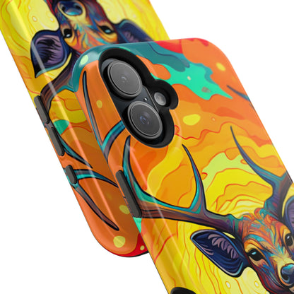 Vibrant Stag in Bloom – MagSafe iPhone Case