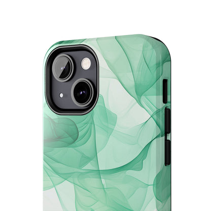 Translucent Flowing Green Fabric iPhone Case – Elegant Fluid Design - BOGO Cases